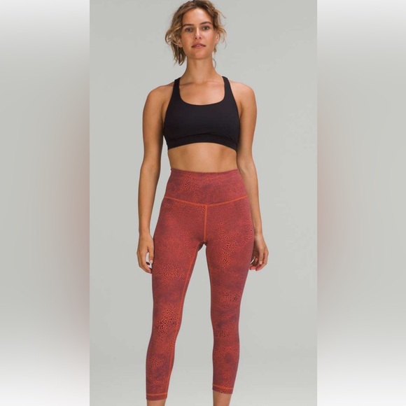 Wunder Train High Rise Tight 25”. Crackle Glaze Vintage Orange Larkspur. NWOT! - Picture 5 of 9